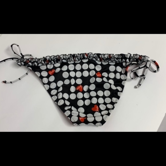 Guess USA | Size L | Black/White Polka Dot Ruffle String Bikini Swim Bottom - Picture 4 of 11